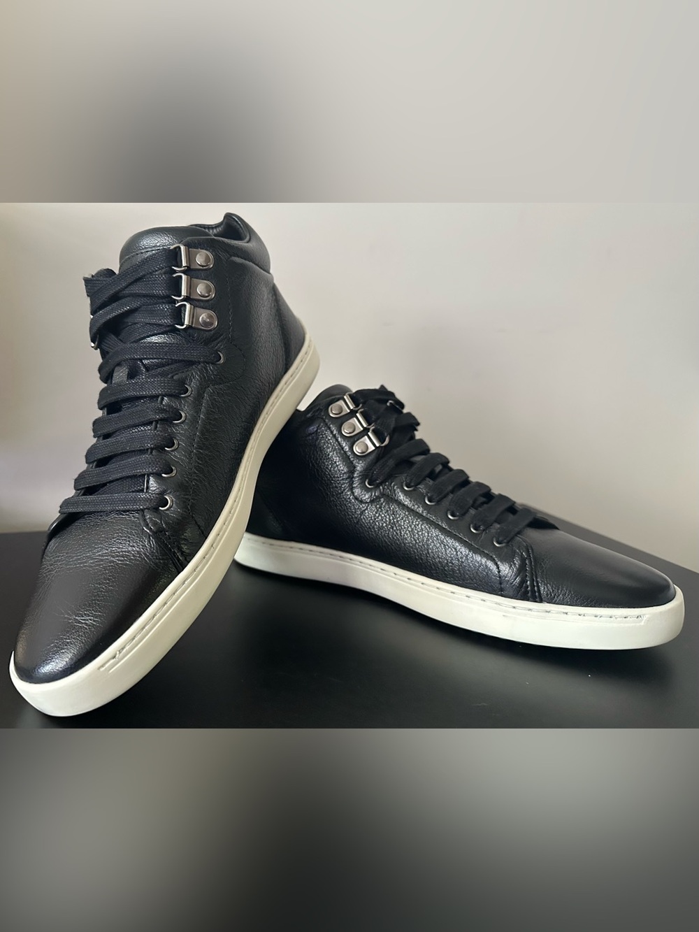 Rag & Bone Kent Mid Top Leather Sneakers Black Women’s 9 NWT